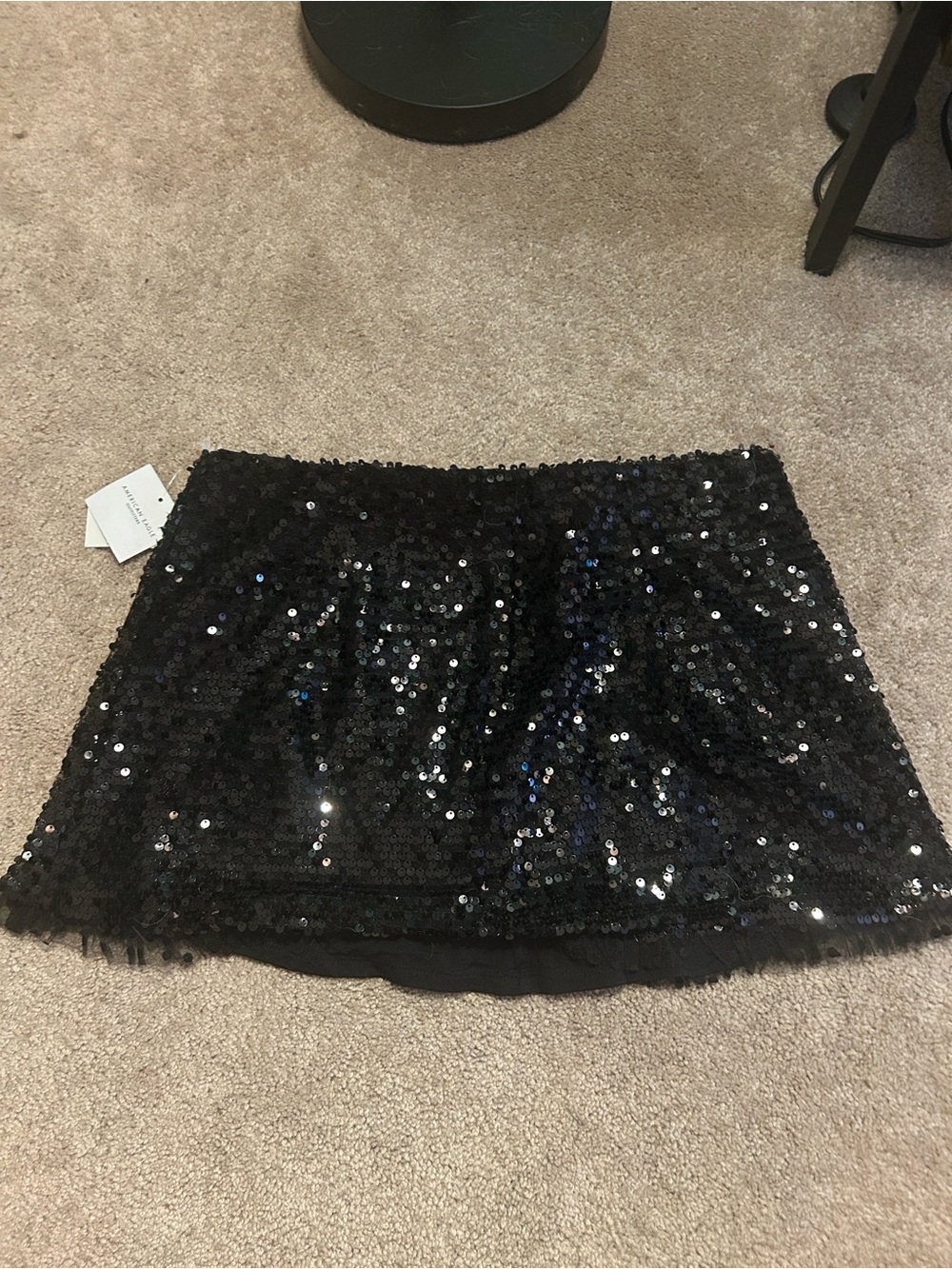 ‼️NWT‼️American 🦅 Eagle Outfitters Black Sequin Mini Skirt - Picture 2 of 6